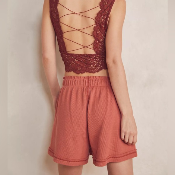 Free People Early Night Thermal Shorts in Rust, Sz. S - Picture 4 of 8
